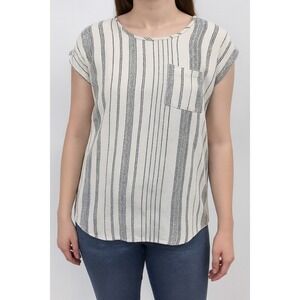 Tempted Womens Striped Medium Multicolor Short Sleeve Casual Top‎